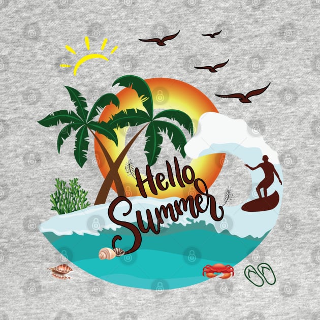 Hello Sunshine Letters Print T Shirt Funny Graphic Summer Short Sleeve Casual Top Tees Blouse by Meryarts